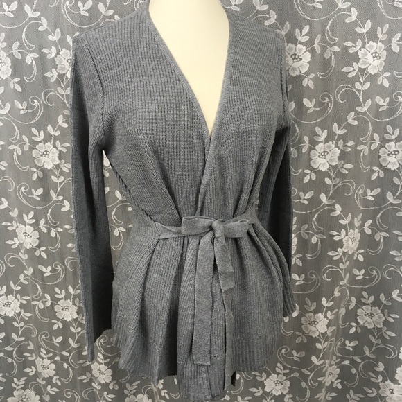 two one two new york Sweaters - Gray tie waist belted cardigan NWT